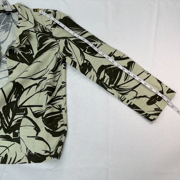 *NWT* Linda Allard Ellen Tracy Tropical Leaf Green Blazer Shoulder Pads Sz 8 - Picture 11 of 12